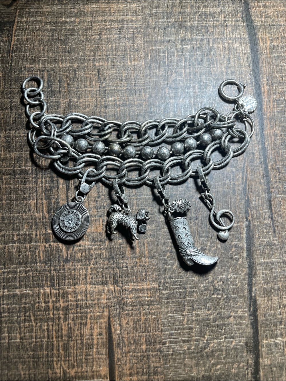 Jessica Simpson Silver-Tone Western Charm Bracelet